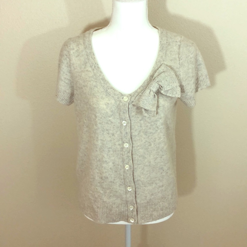 J. Crew Dream Valerie Bow cardigan cashmere blend